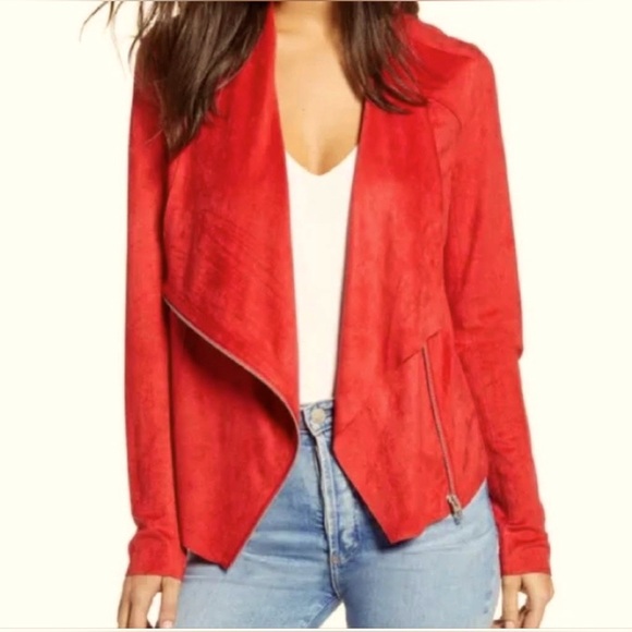 Blank NYC Jackets & Blazers - Blank NYC Faux Suede Jacket in Red, Size XS